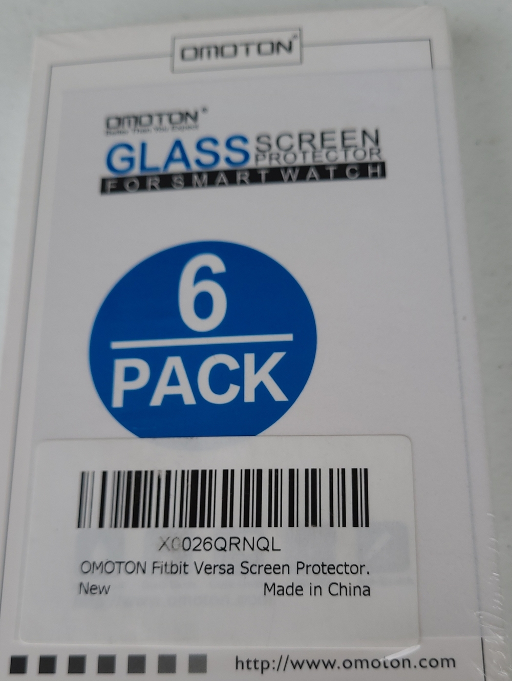 NWT-Omoton Glass Screen Protector for Fitbit Versa - 6 Pack